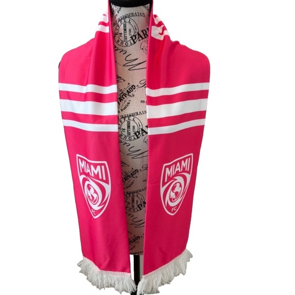 Miami FC Futbol Club Inaugural Season Fan Scarf; Soccer Pink and White; 60" x 7" - Picture 2 of 5